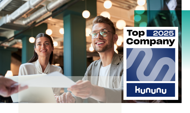 Bewerbungsgespräch und kununu Top Company Label