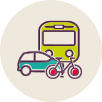 Icon Anfahrt – Bus, Fahrrad